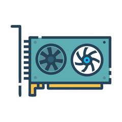 Poster - Graphics Card Icon Representing Computer Hardware and Visual Processing