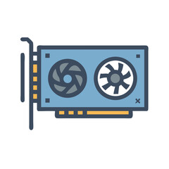 Poster - Graphics Card Icon Representing Computer Hardware and Visual Processing