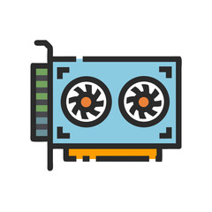 Poster - Graphics Card Icon Representing Computer Hardware and Visual Processing