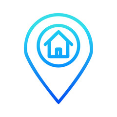 Aufkleber - Home Location Pin Marker Icon Representing Property Address and Geographic Position