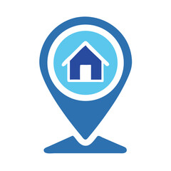 Aufkleber - Home Location Pin Marker Icon Representing Property Address and Geographic Position