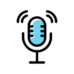 Poster - Microphone Icon Representing Audio Input and Sound Recording