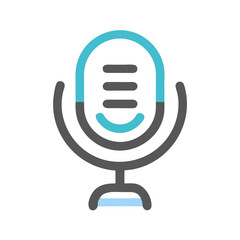 Poster - Microphone Icon Representing Audio Input and Sound Recording