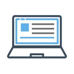 Aufkleber - Open Laptop Icon Representing Technology, Computing, and Digital Work