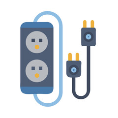 Poster - Power Extension Cord Icon Representing Electrical Connectivity and Multiple Outlet Access