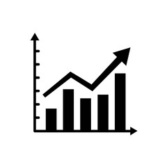 Poster - Financial Growth: A stark illustration of a bar graph featuring upward-trending lines and bars. Reflects concepts of financial analysis and the pursuit of financial goals.