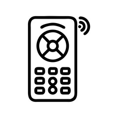 Aufkleber - Remote Control with Fan Symbol Icon Representing Airflow Adjustment and Cooling Device Operation