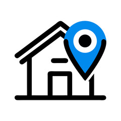 Aufkleber - Residential House Location Icon Representing Home Address and Property Mapping