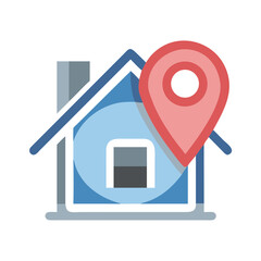 Aufkleber - Residential House Location Icon Representing Home Address and Property Mapping