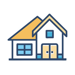 Poster - Residential House Icon Representing Home, Living Space, and Property Structure