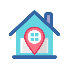 Aufkleber - Residential House Location Icon Representing Home Address and Property Mapping