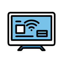 Poster - Smart Television Display Icon Representing Digital Entertainment and Streaming Technology
