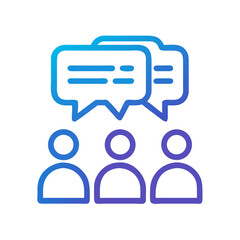 Aufkleber - Team Chat with Speech Bubble Icon Representing Group Communication and Online Collaboration