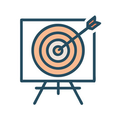 Poster - Target Board with Arrow Icon Representing Goal Achievement and Strategic Focus