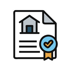 Fototapete - Verified Real Estate Document Icon Representing Property Ownership and Legal Approval