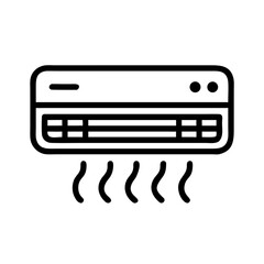 Aufkleber - Wall-Mounted Air Conditioner Icon Representing Cooling Appliance for Indoor Climate Control