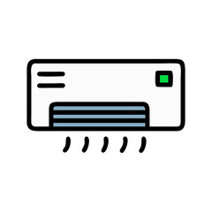 Aufkleber - Wall-Mounted Air Conditioner Icon Representing Cooling Appliance for Indoor Climate Control