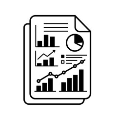 Poster - Business Charts and Data Analysis: A detailed, minimalist illustration of business charts and data analysis representing statistics and growth on a clear paper.