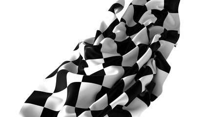 Poster - The checkered flag waves in the wind signaling the end of a race Victory is in sight