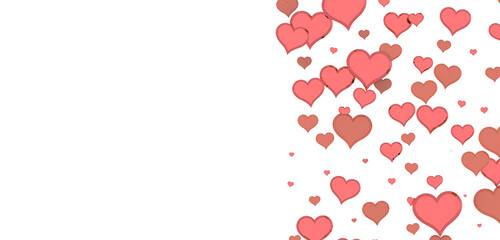 Poster - realistic isolated heart confetti on the transparent background for decoration and covering. Concept of Happy Valentine's Day, wedding and anniversary