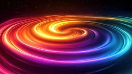 Poster - vibrant cosmic swirl abstract background with radiant energy flowing in mesmerizing spiral motion against a starlit sky gradient backdrop