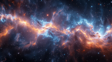 Wall Mural - Space background with stardust and shining stars. Realistic cosmos and color nebula. Colorful galaxy