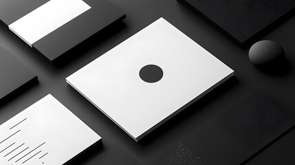 Poster - A minimalist composition featuring geometric shapes in black and white. The interplay of textures and forms creates a modern aesthetic suitable for design and creative projects.