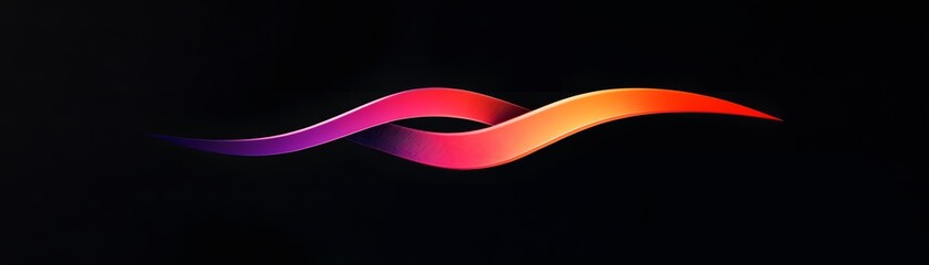 Poster - A vibrant and dynamic abstract design featuring flowing waves in shades of purple and orange, creating a sense of movement and energy on a dark background.