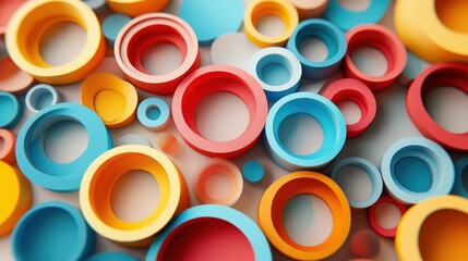 Poster - vibrant concentric circles arranged in playful composition a modern geometric backdrop with dynamic shapes and engaging color palette creating visual interest