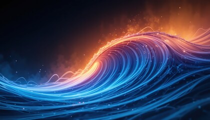 Poster - Dynamic ocean wave patterns digital artwork vibrant colors abstract environment cinematic viewpoint energy concept for modern design