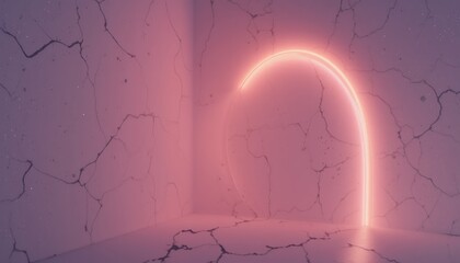 Poster - illuminating arc of light abstract space digital art minimalist design ethereal atmosphere captivati