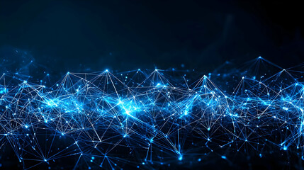 Poster - Abstract Glowing Blue Digital Network Design