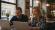 © Syartinolky | Pixels - Two freelancers collaborating in a cozy café
