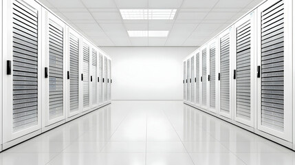 Poster - Modern White Server Room Interior