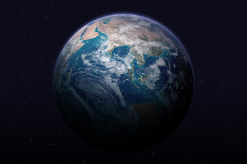 Wall Mural - earth globe on stars background. earth sphere. space scene.