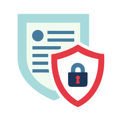 Poster - Privacy Shield Icon with Security Document and Lock Symbol  