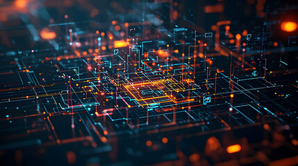 Poster - Abstract Futuristic City Network Design