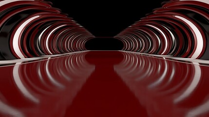 Poster - Abstract Red and White Tunnel Design of excellence in splendor beyond compare with grace in style