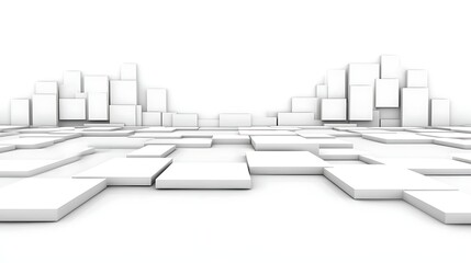 Poster - abstract white cubic cityscape design of excellence in splendor beyond compare with grace in style