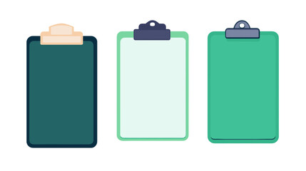 Poster - Three Blank Clipboards Teal Green Set Illustration