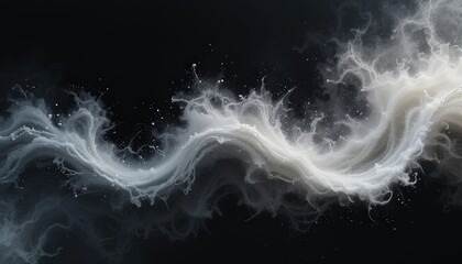 Poster - Captivating flowing clouds in abstract art digital creation mysterious atmosphere black background surreal conceptual design