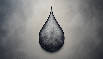 Poster - Fluid motion of a black water drop abstract art minimalist design studio environment close-up viewpoint liquid concept for modern aesthetics