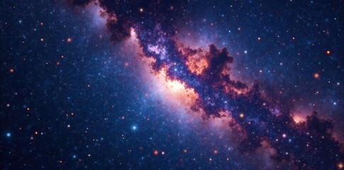 vast milky way galaxy with twinkling stars and scattered space dust in a serene celestial scene, gal