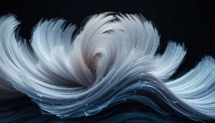 Poster - Dynamic flowing waves of texture abstract art digital creation studio environment close-up view fluid motion concept