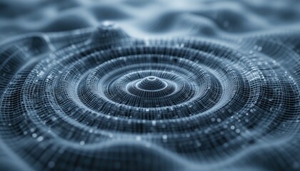 Poster - Digital ripple effect simulation virtual environment 3d visualization abstract design close-up perspective technology concept
