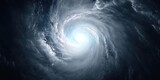 Captivating satellite view of a spiraling vortex in the night sky showcasing the intensity of a tropical storm