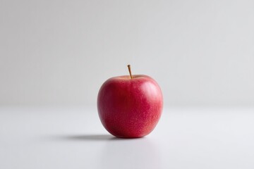 Poster - single red sits on clean white surface with abundant copy space embodying economic growth subtly