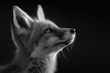 Poster - solitary intense animal gaze captivates from center of frame surrounded by ample copy space