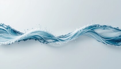 Poster - Dynamic water wave movement underwater scene digital art abstract design aerial perspective fluidity and motion concept
