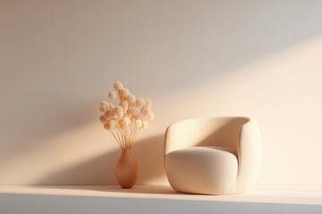 Poster - minimalistic interior design with natural elements and abundant natural light showcasing biophilic principles